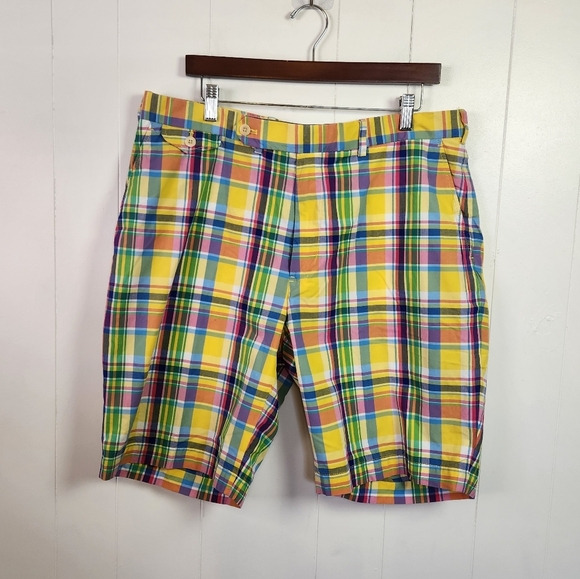 Ralph Lauren Other - Polo Golf Ralph Lauren Links Plaid Yellow Shorts Mens Size 36 Cotton Golfing